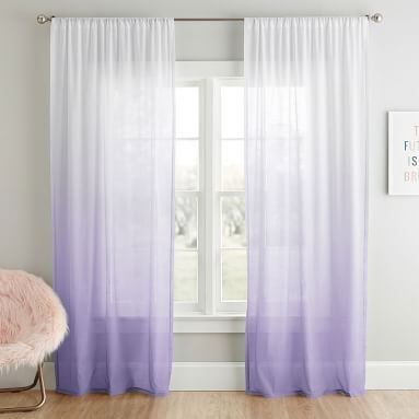 Ombre Sheer Curtain Panel, 96", Powdered Blush - Image 1