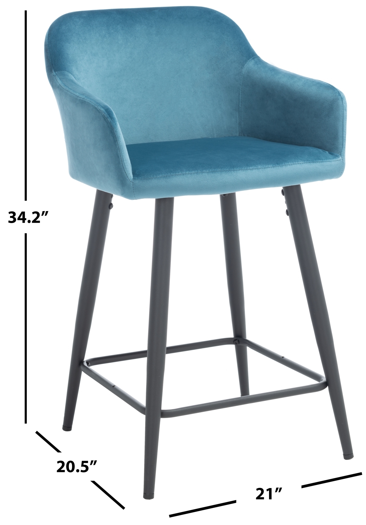 Cataleya Counter Stool - Denim Blue / Black - Safavieh - Image 7