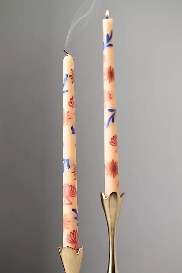 Dimitria Handpainted Taper Candles, Set of 2 - Image 0