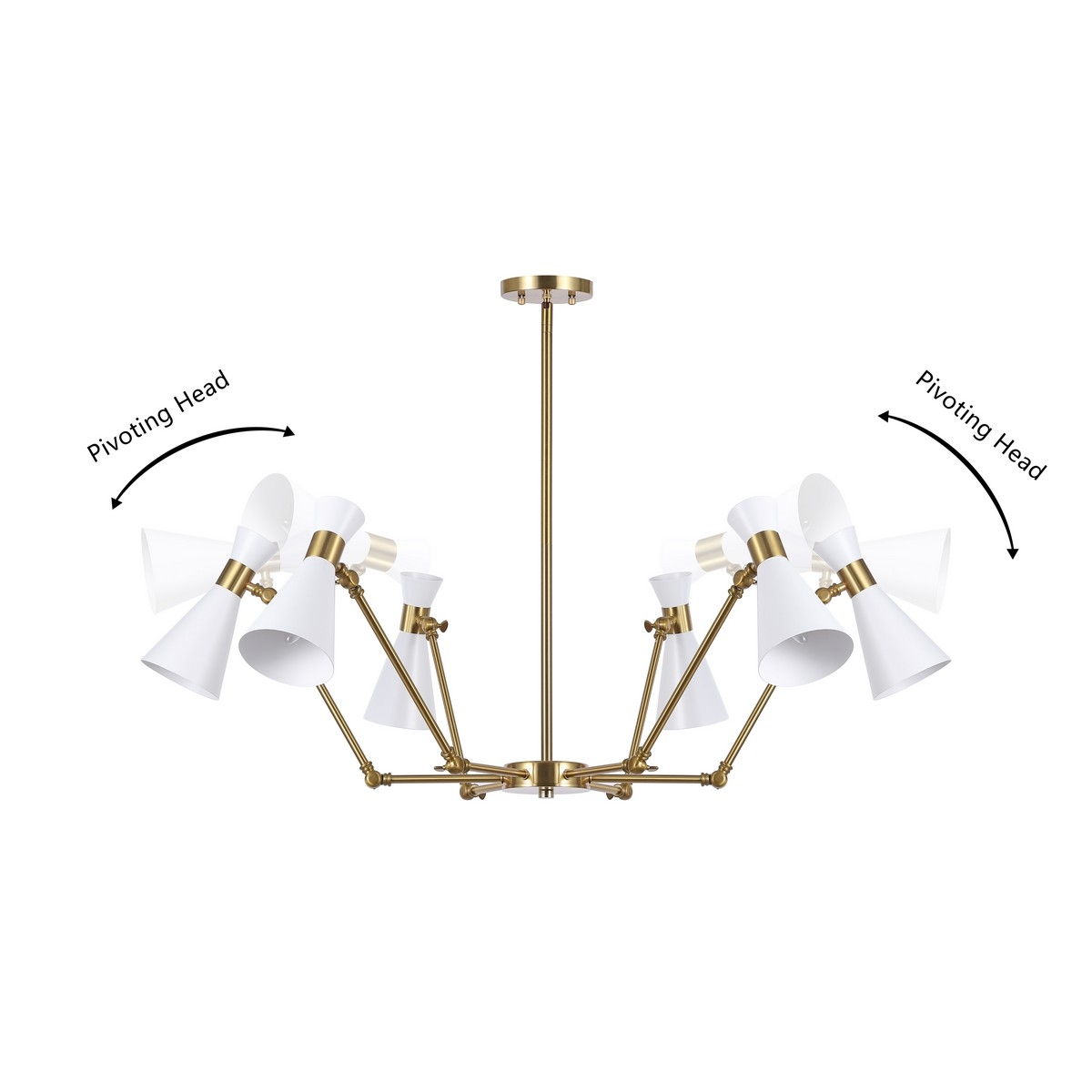 Shiraz 6 Lt 50" Chandelier - Brass/White - Image 4