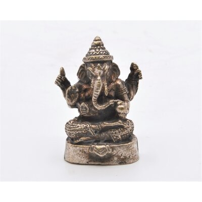 Small Ganesh Figurine. Hand Crafted On Brass With Gold Patina & 1 Inch Tall - Image 0
