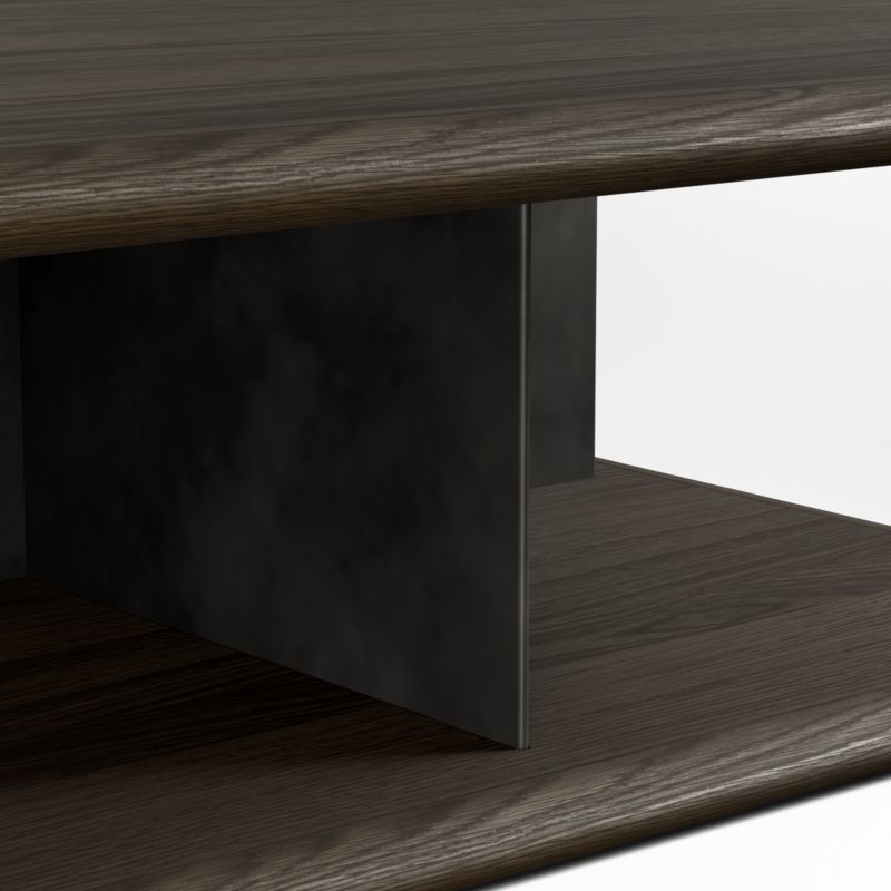 Preto Ebonized Ash Wood and Metal 50" Square Coffee Table - Image 6