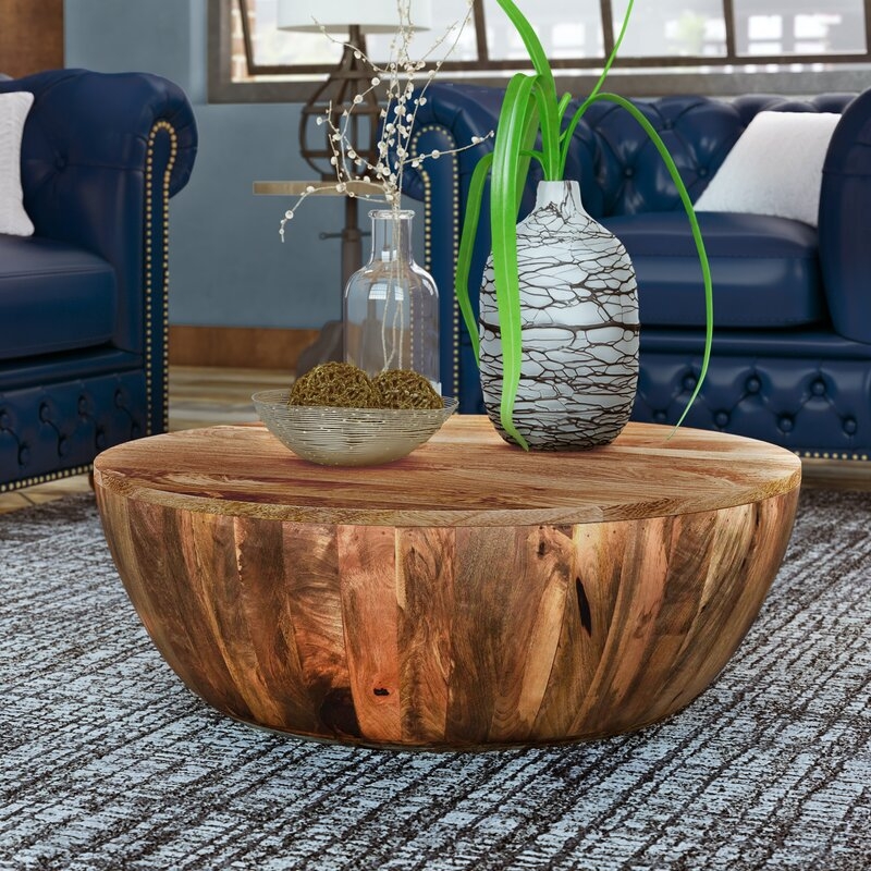 Cassius Solid Wood Drum Coffee Table - Image 4