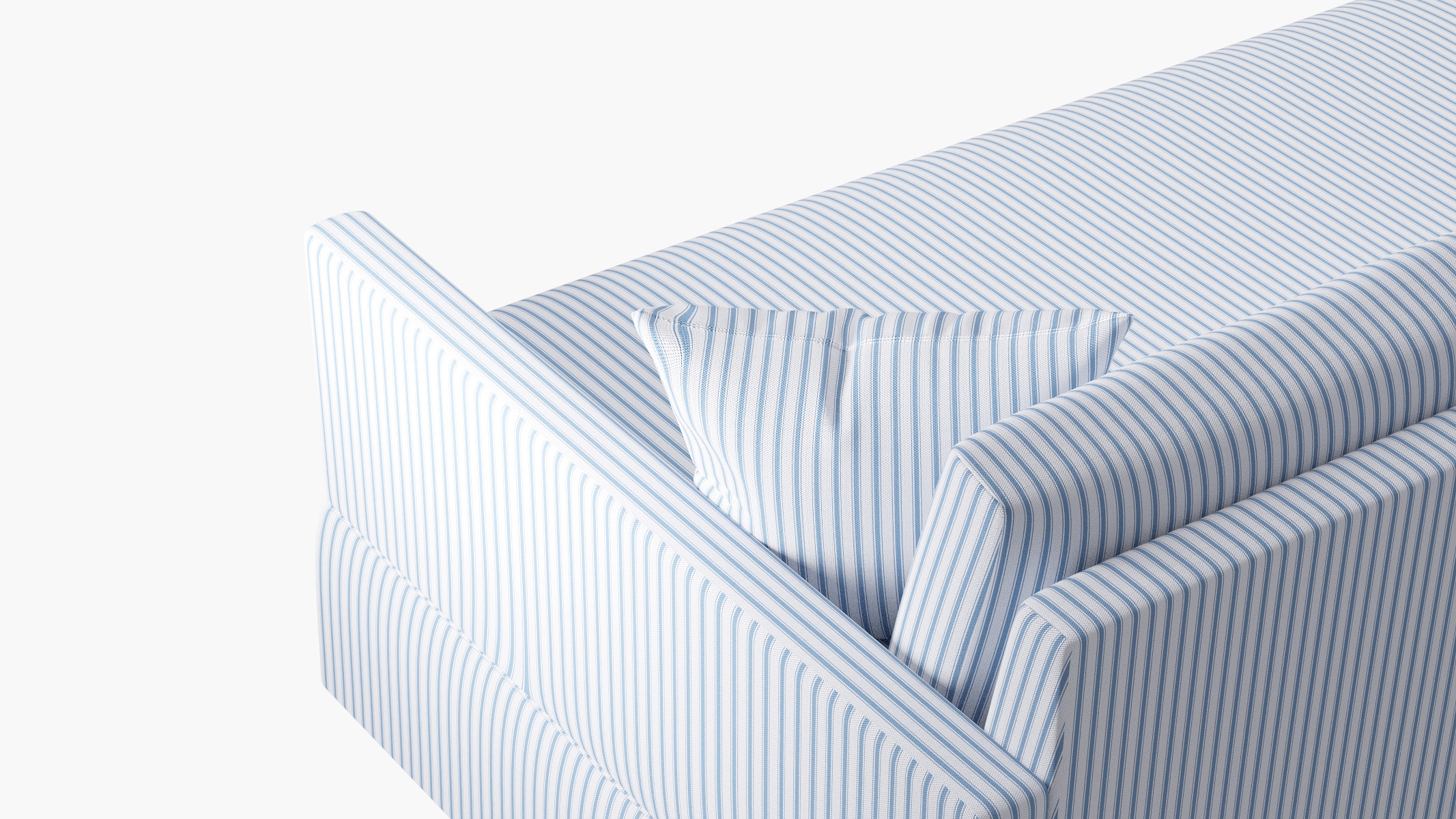 Skirted Track Arm Sofa, Cornflower Classic Ticking Stripe, Extra Deep (43") - Image 4