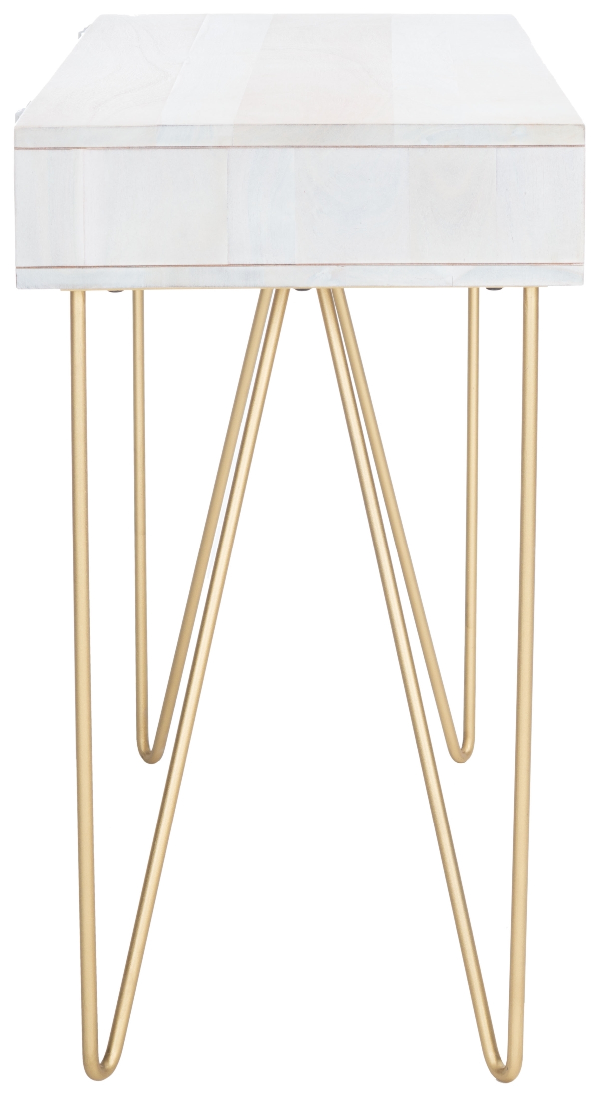 Raveena Desk - White Washed / Brass - Safavieh - Image 6