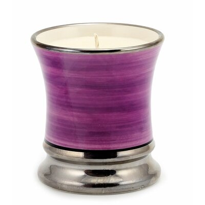 Deruta Candles: Deluxe Precious Cup Candle ~ Coloris Viola Design ~ Pure Platinum Rim - Tuscan Apple Harvest - Image 0