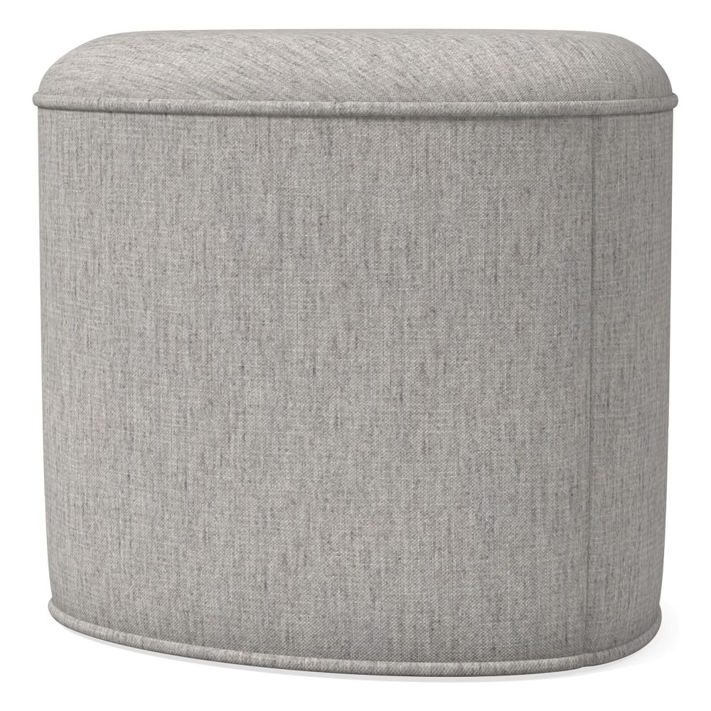 Pebble Ottoman Small, Poly, Performance Coastal Linen, Storm Gray, Concealed Supports - Image 0