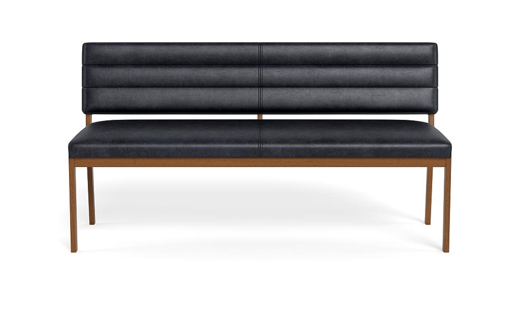 Nora Leather Wood Framed Upholstered Bench - Image 0