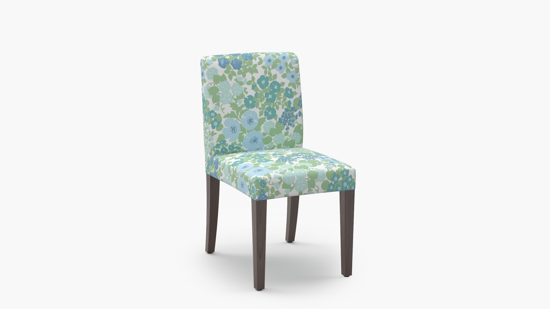 Signature Dining Chair, Mist Million Flowers, Espresso Square Tapered Leg - Image 1