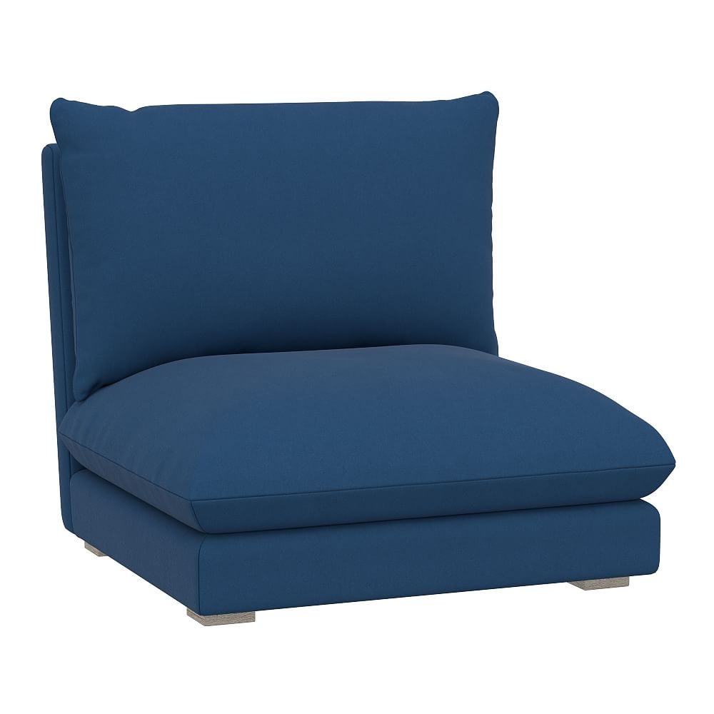 Skye Armless Chair, Faux Suede Navy - Image 0