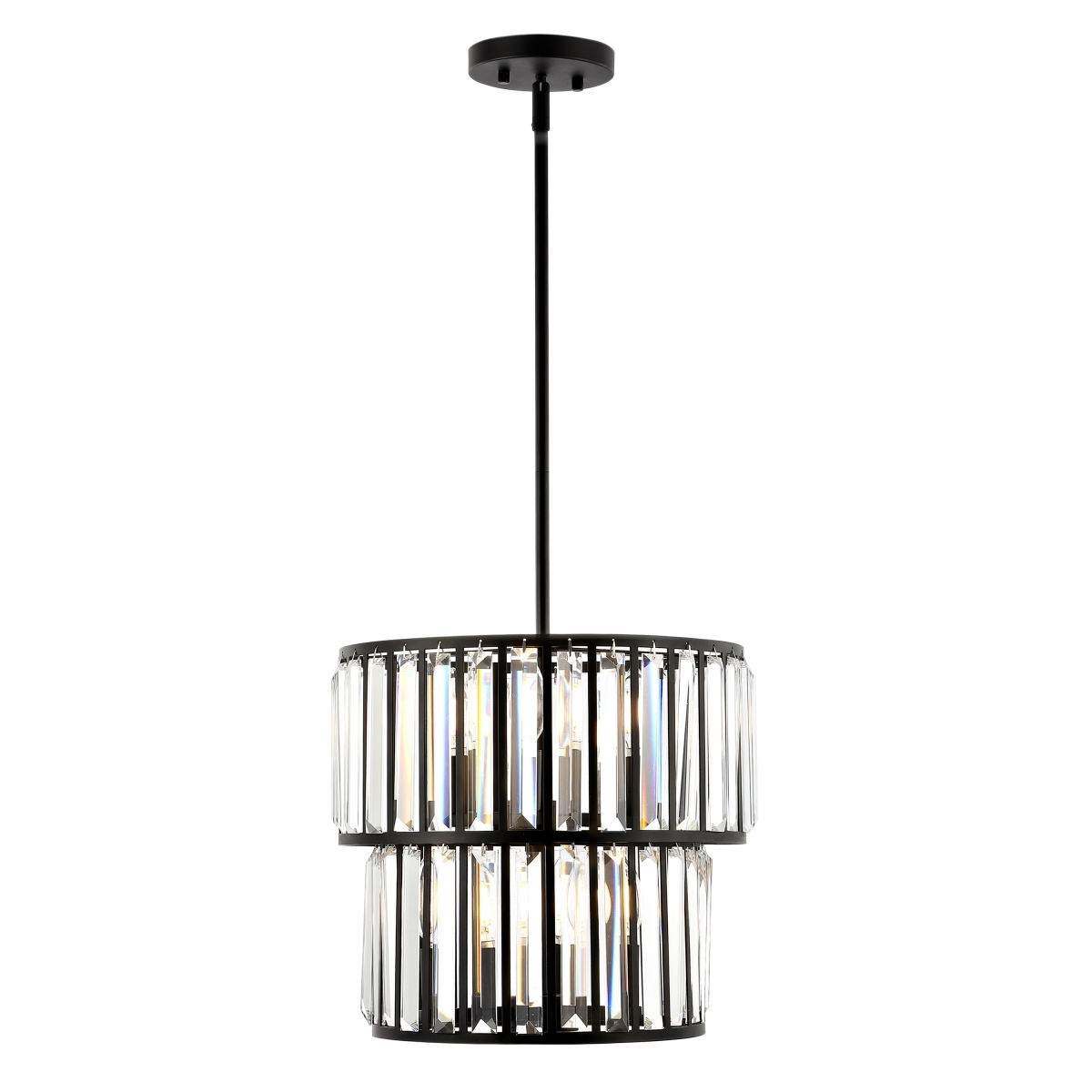 Crissa 6Lt 14.5" Chandelier - Black/Clear - Safavieh - Image 6