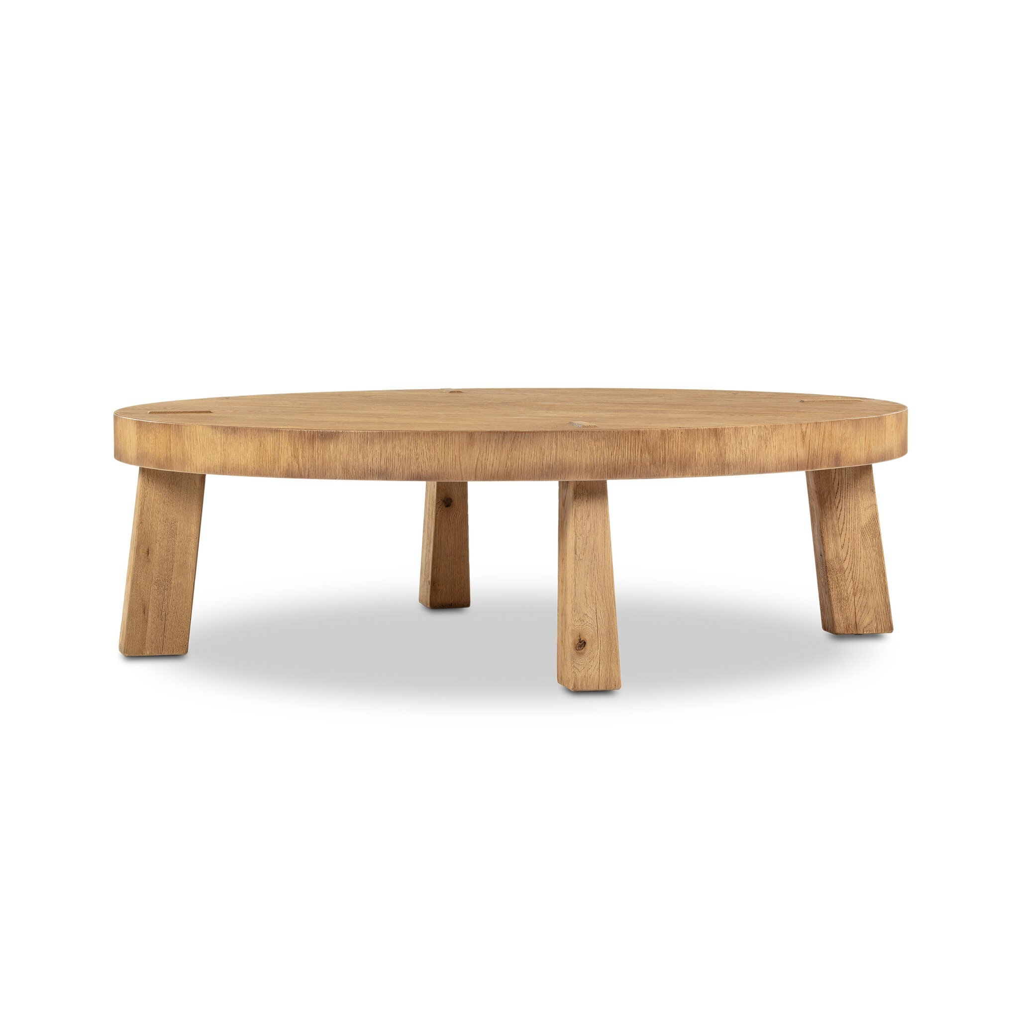 Sadira Coffee Table-50" - Worn Oak Veneer by Amber Lewis x Four Hands - Image 1