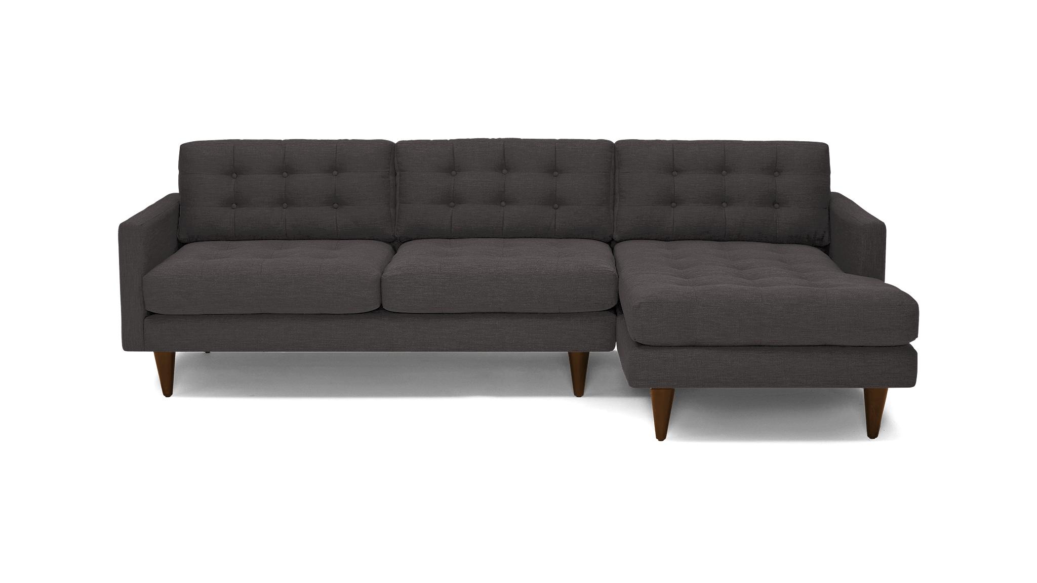 Gray Eliot Mid Century Modern Sectional - Bentley Pewter - Mocha - Right - Image 0