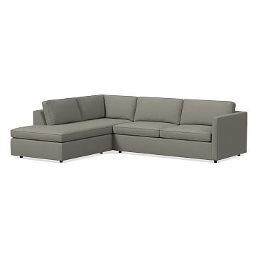 Harris Sectional Set 02: RA Sleeper Sofa, LA Terminal Chaise, Poly , Performance Basketweave, Silver, Concealed Supports - Image 0