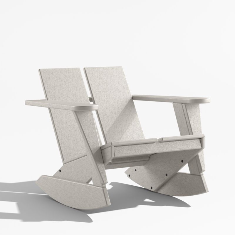 Paso Sand Outdoor Adirondack Rocking Chair by POLYWOOD® - Image 2