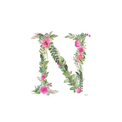 Botanical Letter N by Kelsey Mcnatt - Wrapped Canvas Gallery-Wrapped Canvas Giclée - Image 0