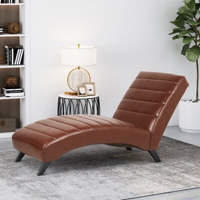 Faux Leather Armless Chaise Lounge - Image 0