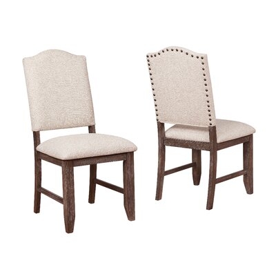 Faling 2 Ivory Fabric/Weathered Grey Wood Side Chairs by Red Barrel Studio® (Set of 2) - Image 0