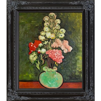 Still Life Vase with Rose-Mallows by Vincent Van Gogh Painting on Canvas - Image 0