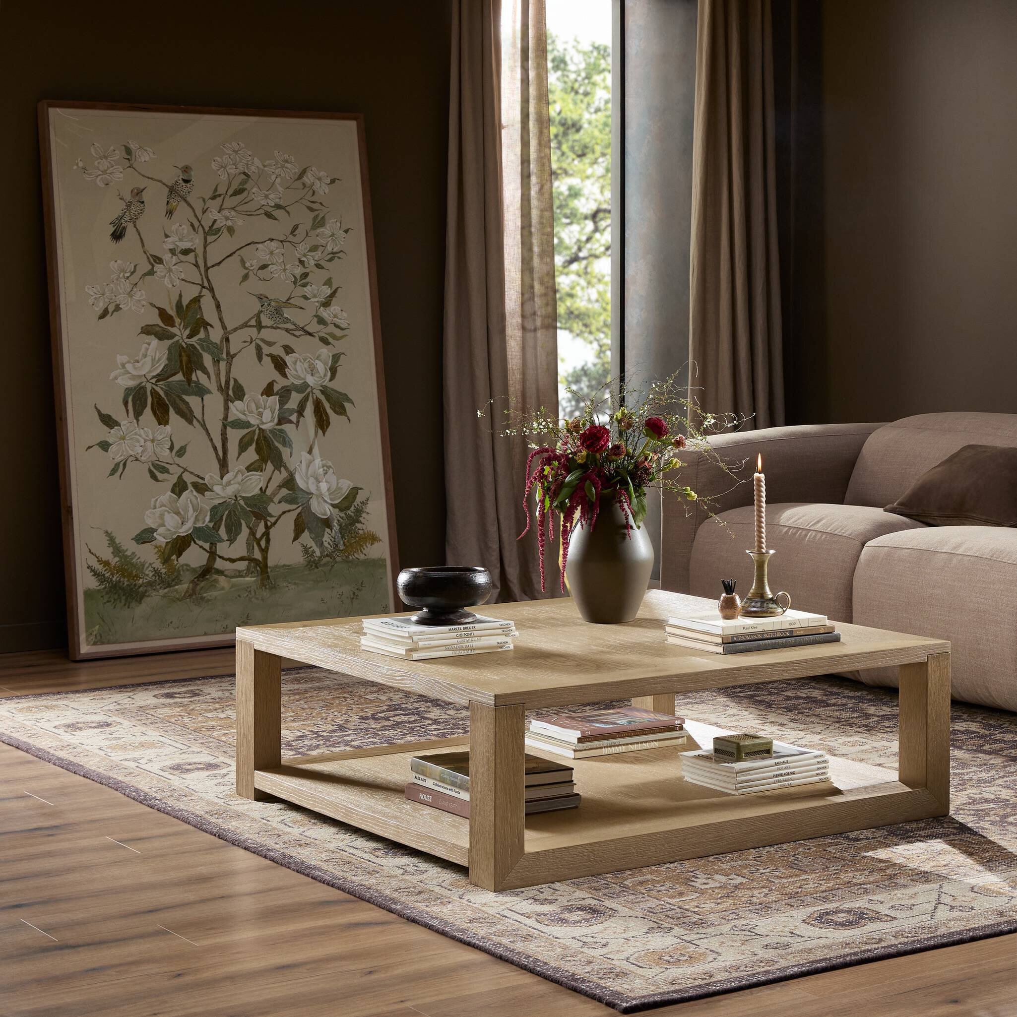 Thomas Square Coffee Table - Bleached Oak Veneer - Image 3