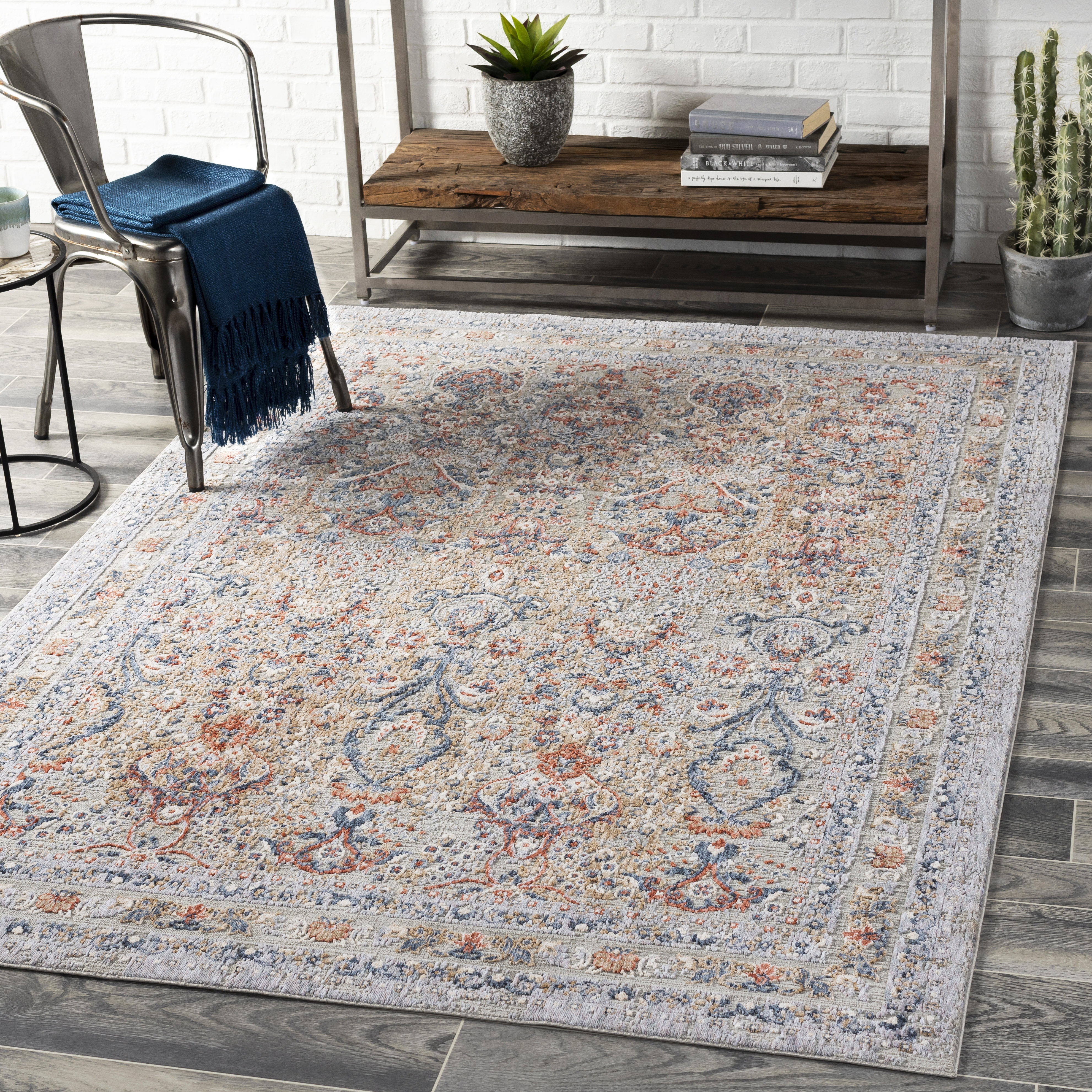 Infinity Beige Indoor 8'10" x 12' Machine Woven Rug - Image 1