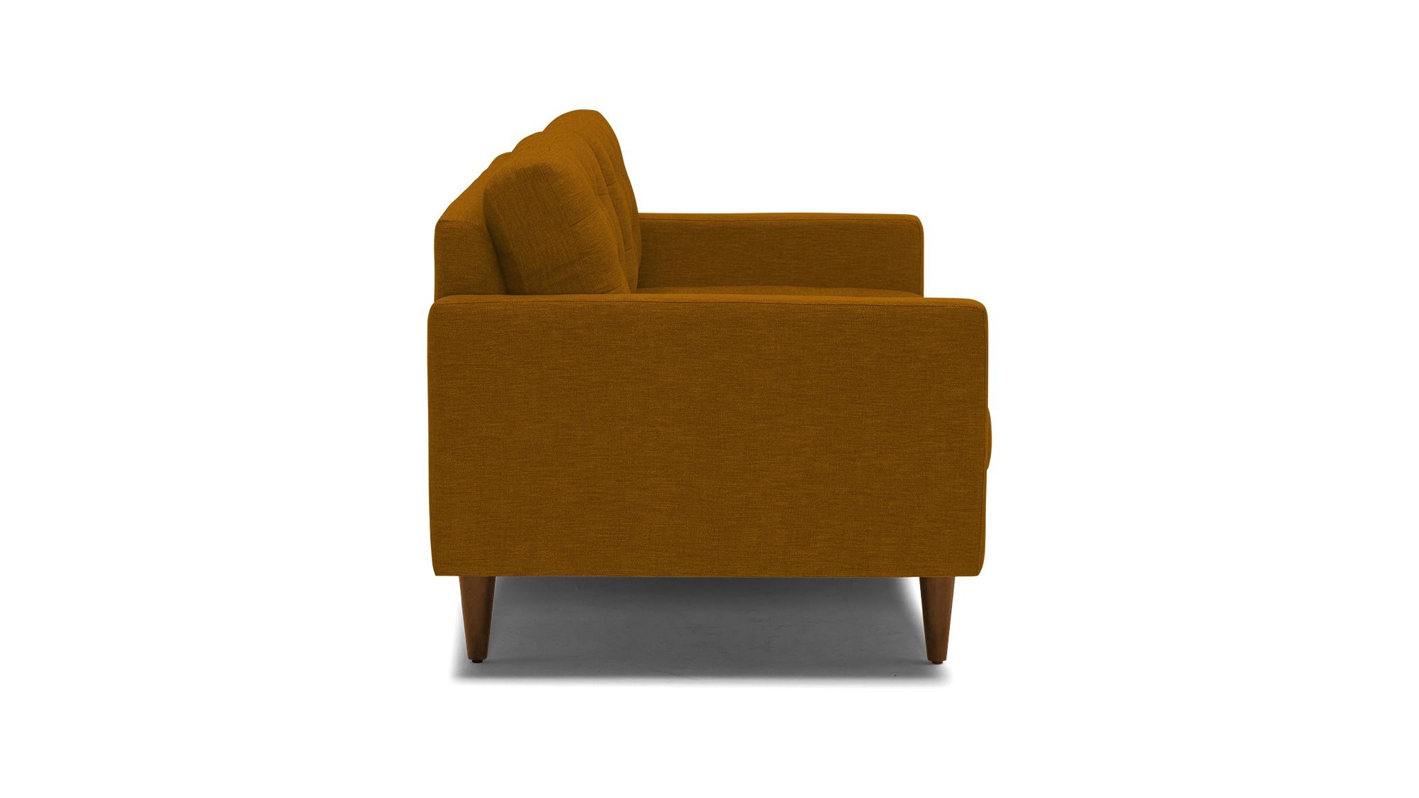 Yellow Eliot Mid Century Modern Loveseat - Sorrento Marigold - Mocha - Image 2