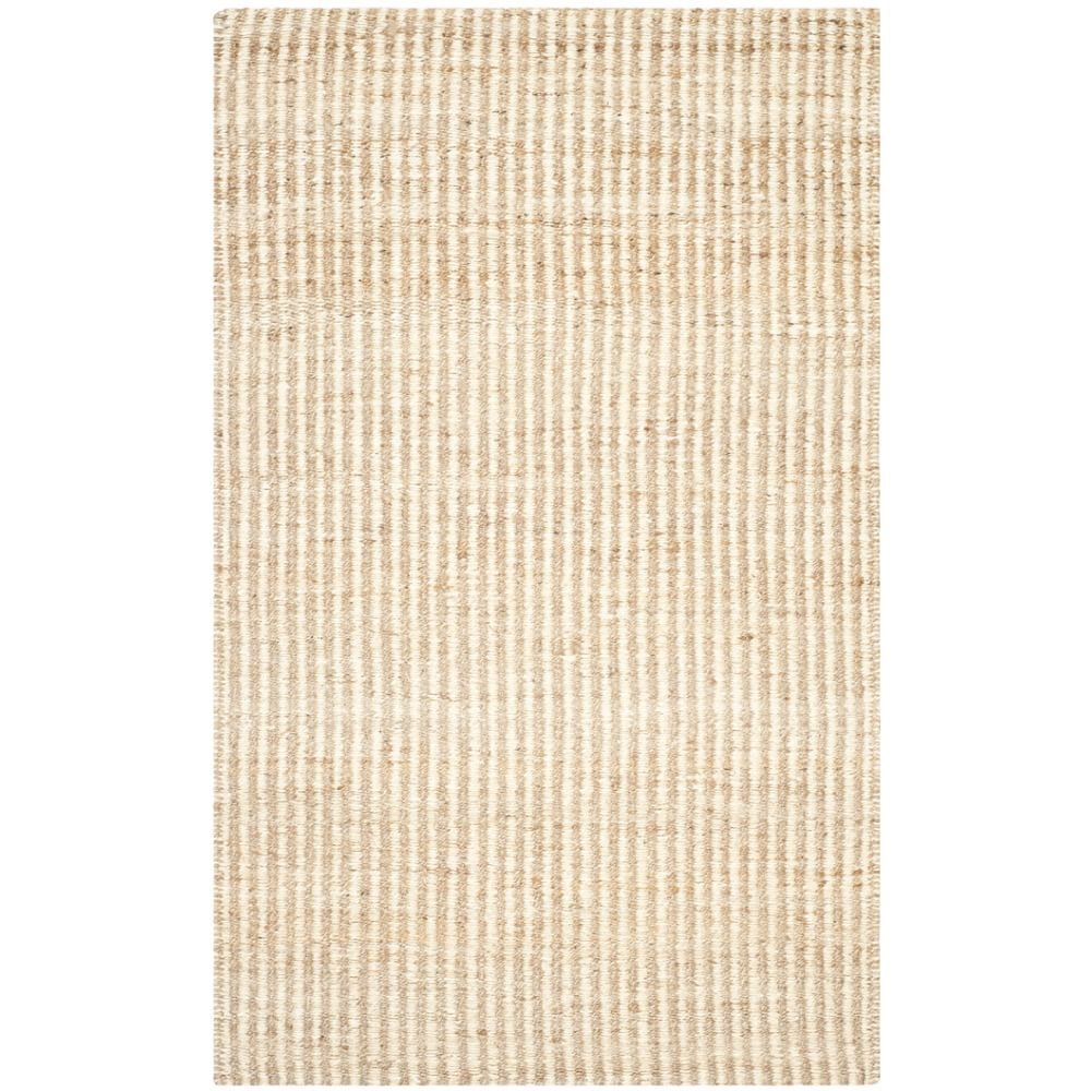 Washed Stripes Jute Rug, 6x9Natural/Ivory - Image 0