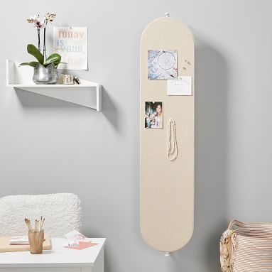 Swivel Pinboard Mirror, White - Image 1