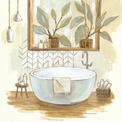 Sage Bathroom I by Silvia Vassileva - Wrapped Canvas Painting Print - Image 0