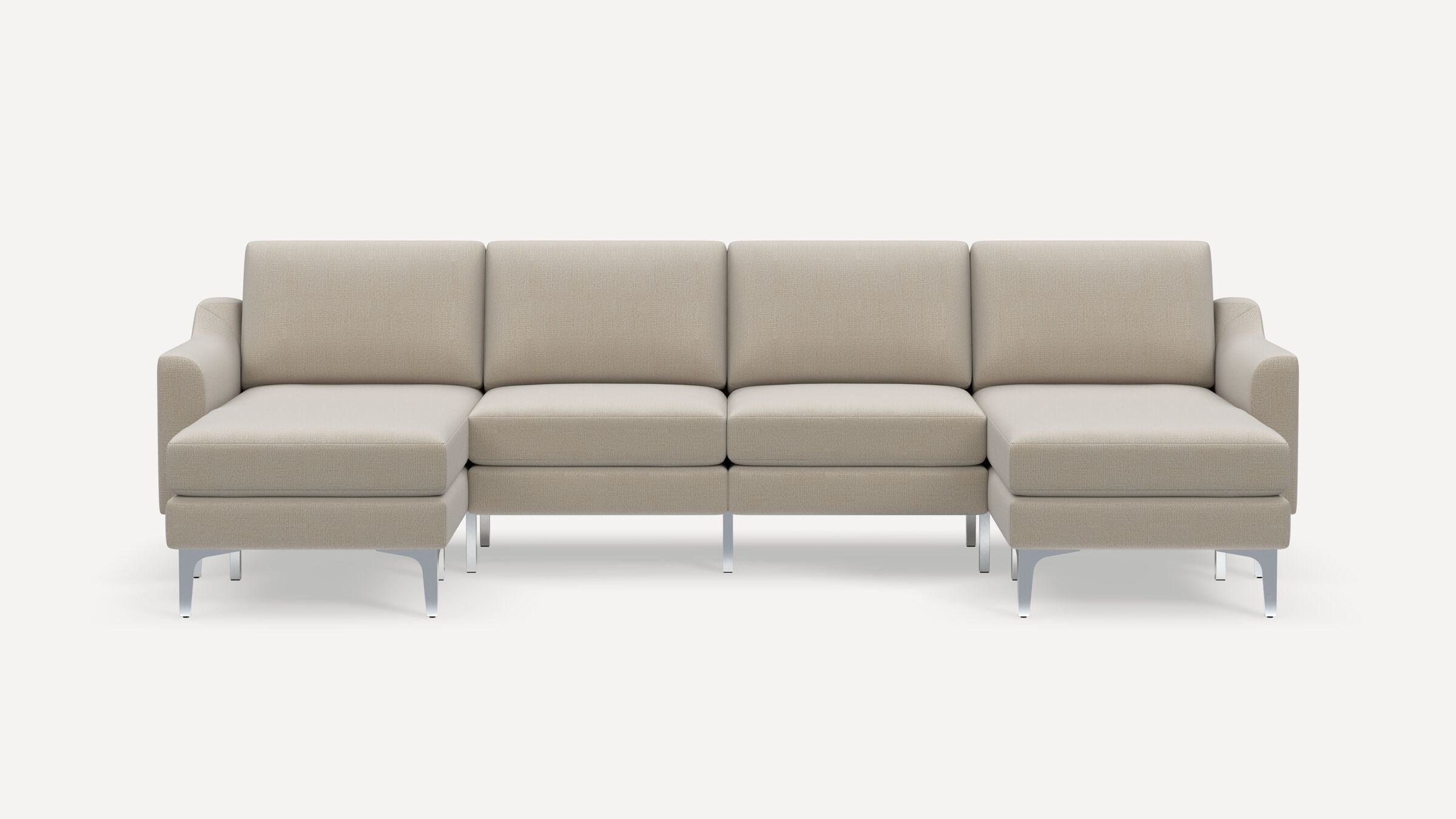 Nomad Double Chaise Sectional - Georgia Clay - Performance Chenille / Chrome - Metal / Slope - Image 0
