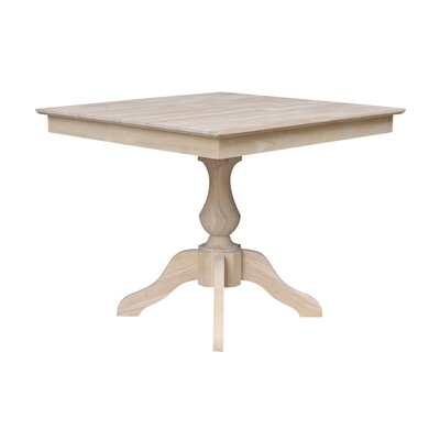 Maplesville Rubberwood Solid Wood Pedestal Dining Table - Image 0