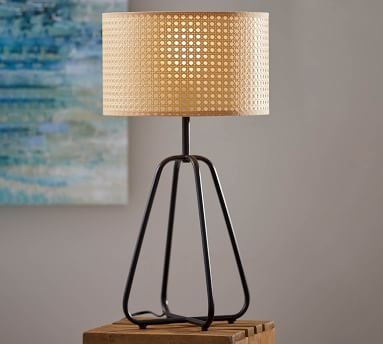 Abacus Cane Table Lamp, Antique Bronze - Image 1