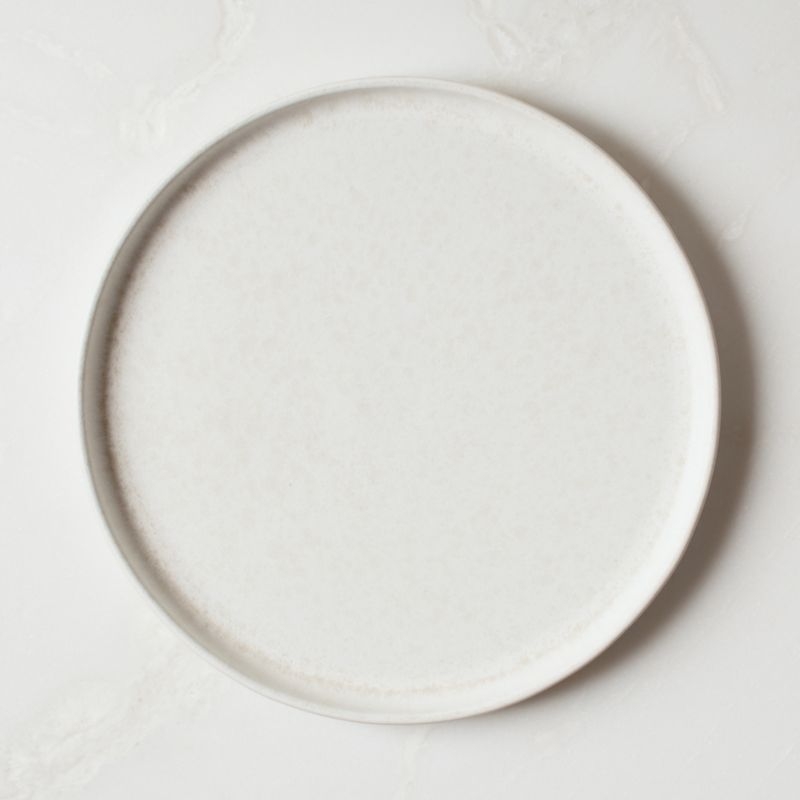 Drift White Dinner Plates with Reactive Glaze Set of 6 - Image 4