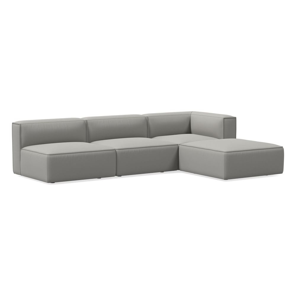 Remi Modular 105" 4-Piece Sectional, Sierra Leather, Snow - Image 0