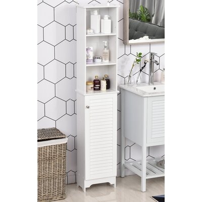 13.5'' W x 65'' H x 7.75'' D Free-Standing Bathroom Cabinet - Image 0