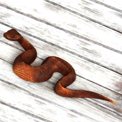 Ancuta Slithering Snake Wood Sculpture - Image 0
