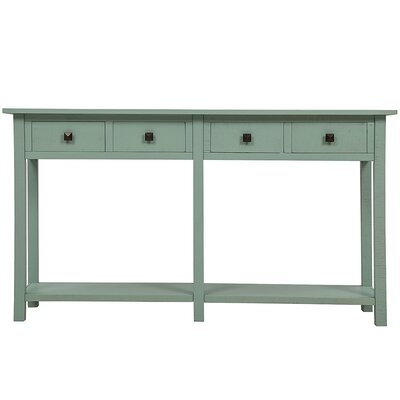 Rustic Brushed Texture Entryway Table Console Table With Drawers And Bottom Shelf For Living Room-CHH-WF192012 - Image 0