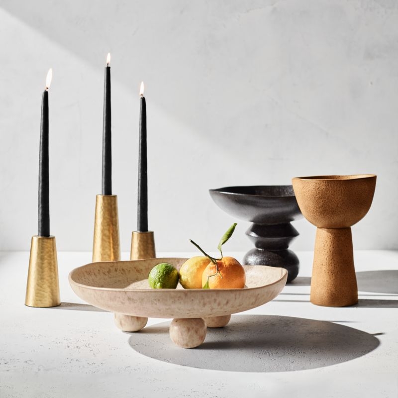 Ashanti Black Ceramic Decorative Pedestal Bowl by Eric Adjepong - Image 1