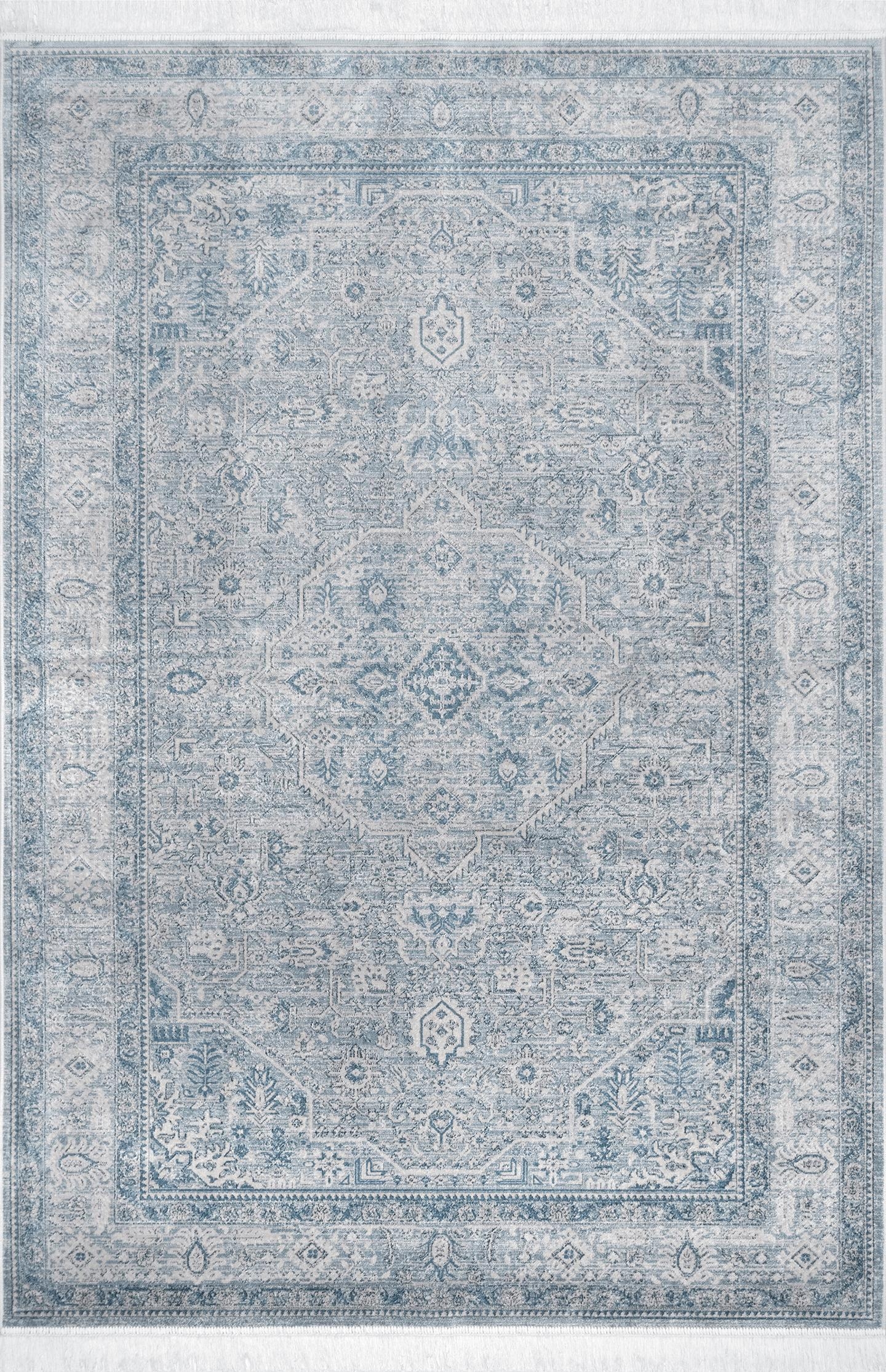 Vintage Medallion Amerie Fringe Rug Area Rug - Image 1