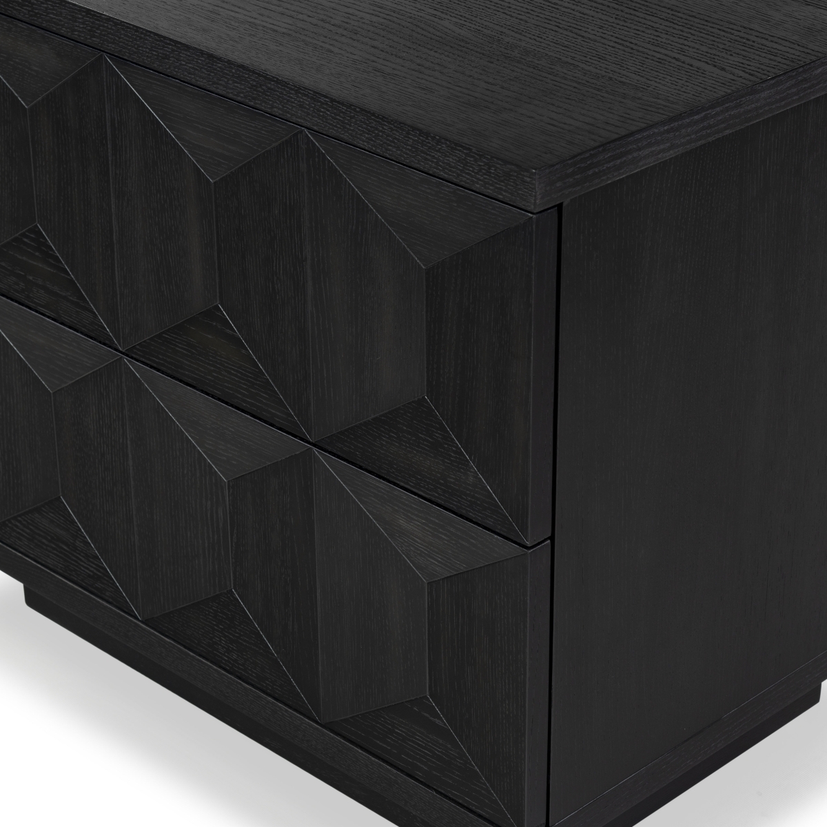 Deziree Wood 2 Drawer Nightstand - Black - Image 3
