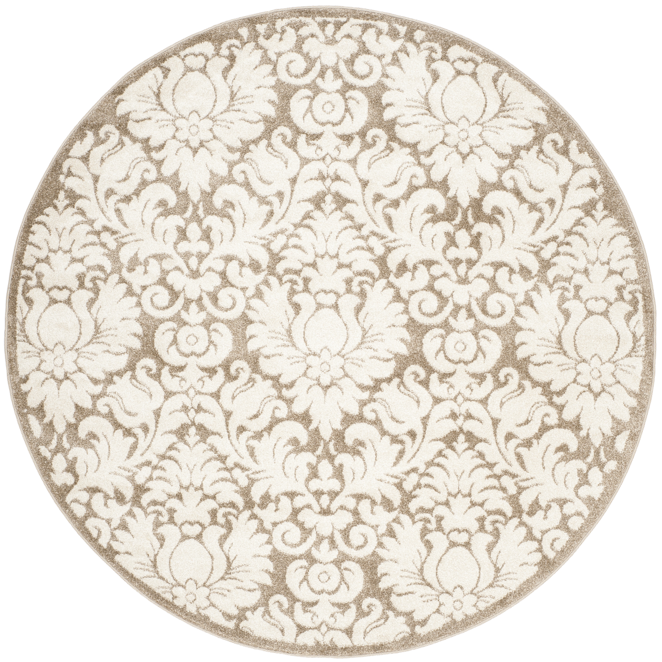 Arlo Home Indoor/Outdoor Woven Area Rug, AMT427S, Wheat/Beige,  7' X 7' Round - Image 0