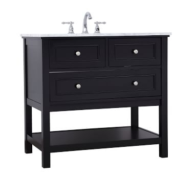 Taryn Single Sink Vanity, 1 Drawer, Black, 36" - Image 5