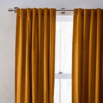 Luster Velvet Curtain, Golden Oak, 48"x 84" - Image 3