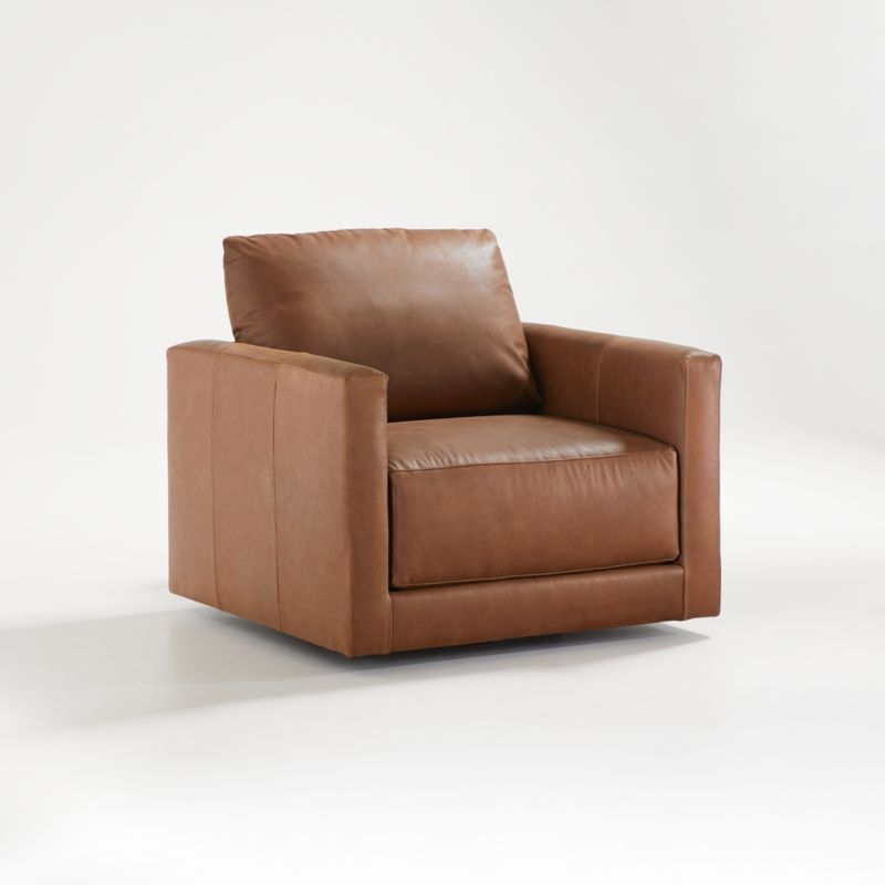 Gather Deep Leather Swivel Chair - Image 1