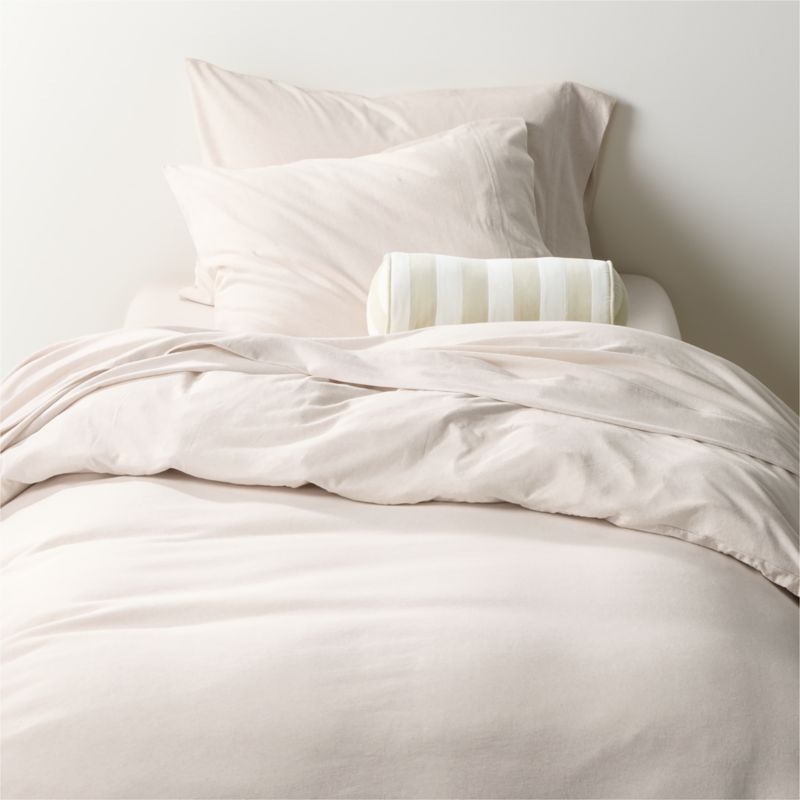 Comfy Tee Organic Cotton Jersey Beige Standard Bed Pillow Sham - Image 2