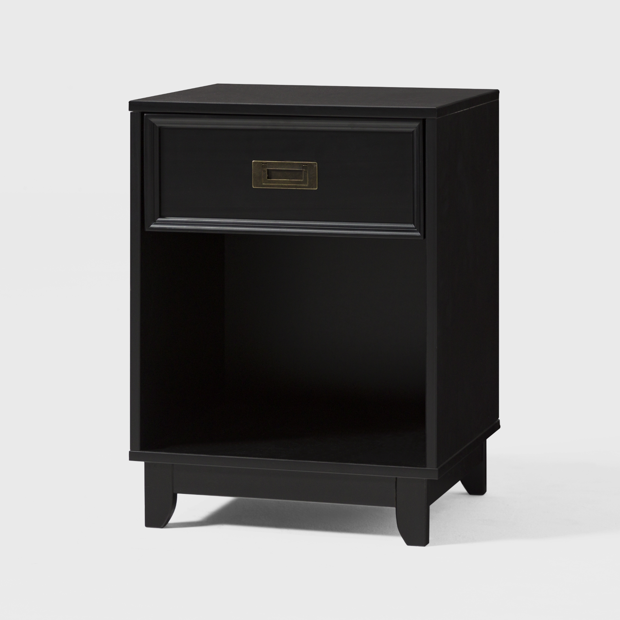 18" Solid Wood 1-Drawer Framed Nightstand - Black - Image 2