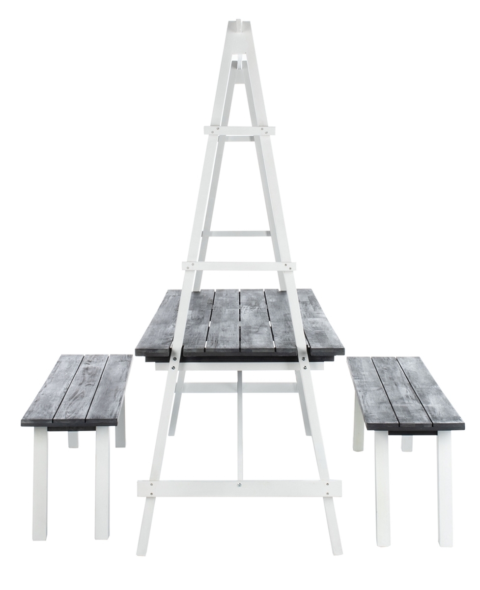 Willamy 3 Pc Dining Set - Dark Slate Gray/White - Safavieh - Image 4