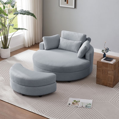 Linen Fabric Large Round Chair