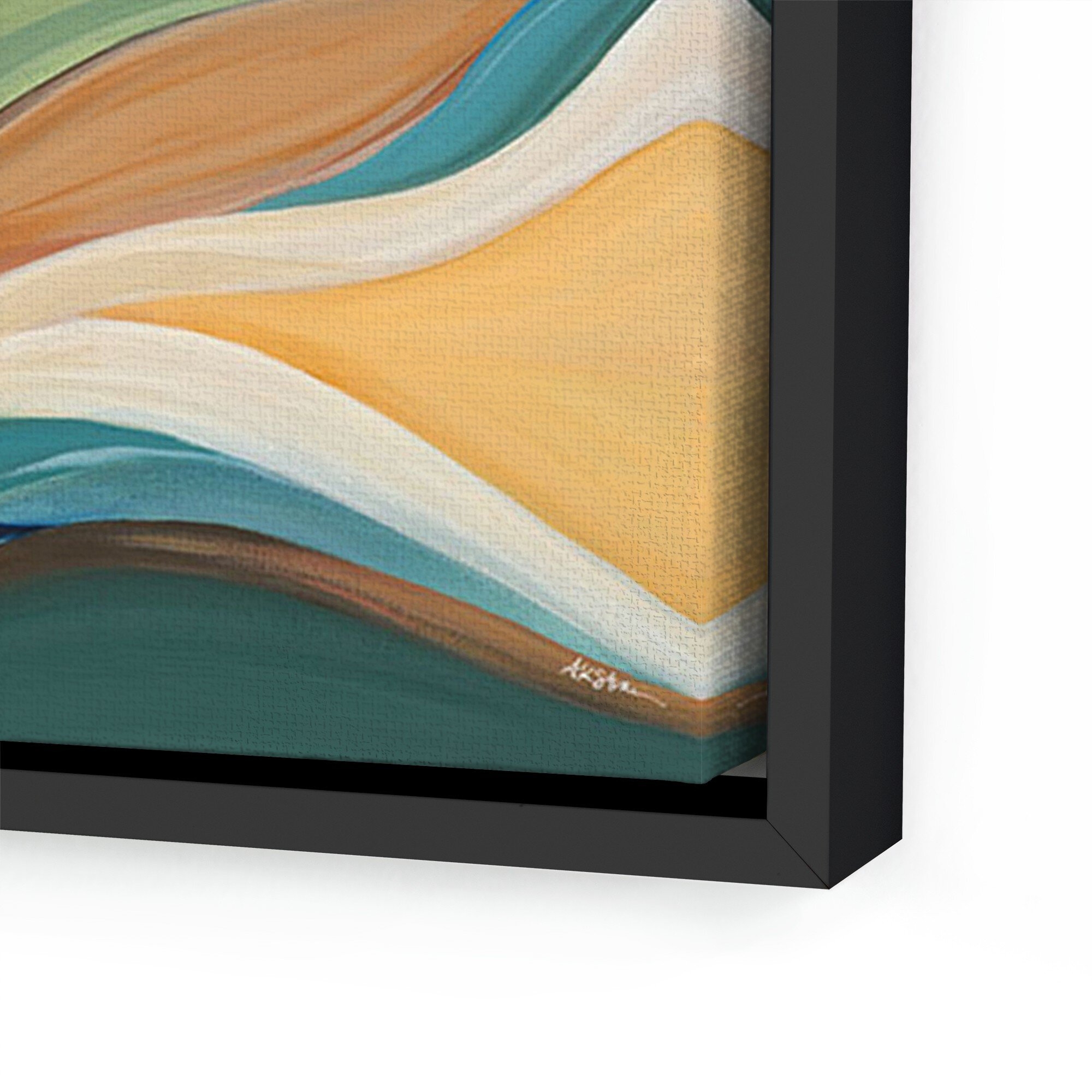 Trail To Teal Lake by Ahn Hee Strain - Black Maple Floater - Image 1