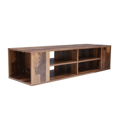Wall Mounted Media Console,floating Tv Stand Component Shelf With Height Adjustable,blackoak - Image 0
